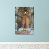 Oude deuren van de kerk in Detroit Canvas Afdruk (Insitu (Houten vloer))