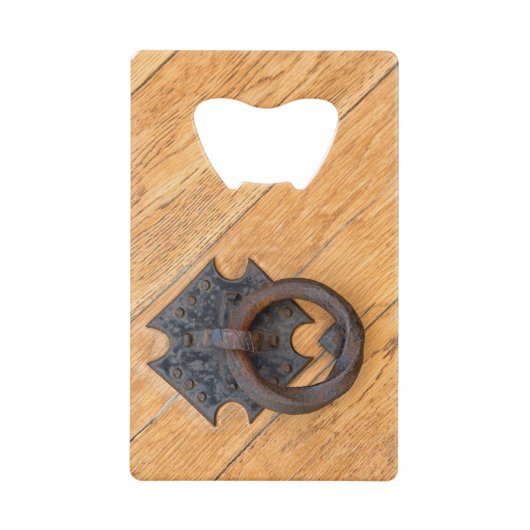 Oude deurklopper creditkaart flessenopener (Voorkant)