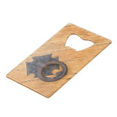 Oude deurklopper creditkaart flessenopener (Voorkant Gekanteld)