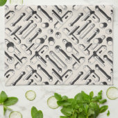 Oude deurknoppen en hardwarepatroon theedoek (Gevouwen)