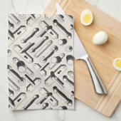 Oude deurknoppen en hardwarepatroon theedoek (Quarter Fold)
