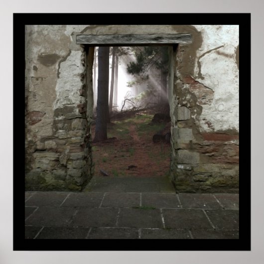 Oude Deuropening naar  Tuin Poster (Voorkant)