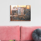 Oude Deurslot en Key Wrapped Canvas Afdruk (Insitu (Woonkamer))