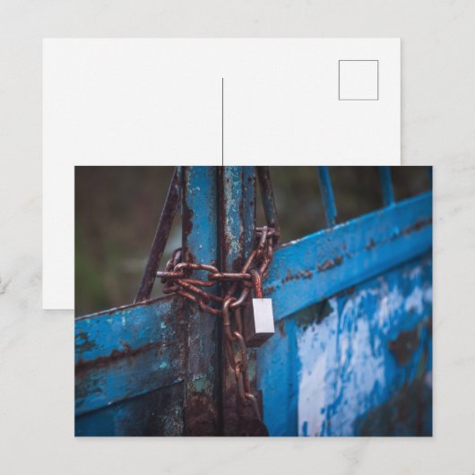 Oude deurvergrendeling briefkaart (Voorkant / Achterkant)