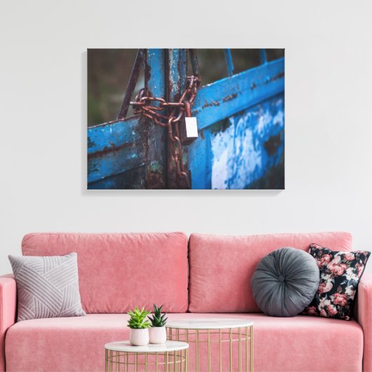 Oude deurvergrendeling canvas afdruk (Insitu (Woonkamer))