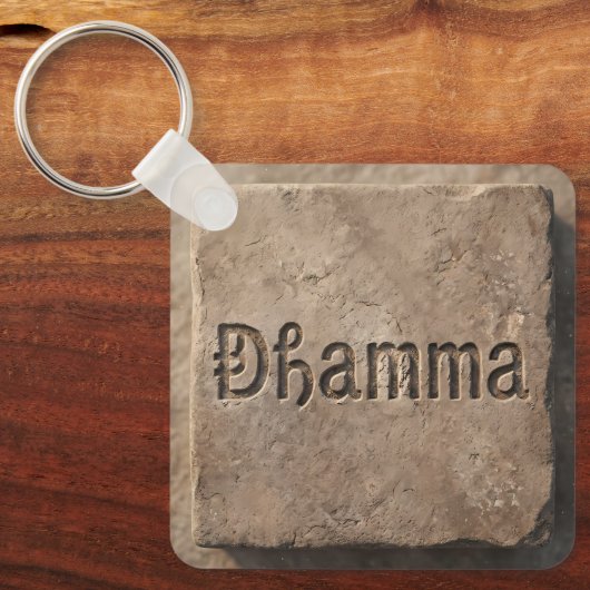 Oude Dhamma-steenstructuur sleutelhanger (Voorkant)