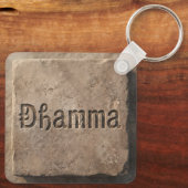 Oude Dhamma-steenstructuur sleutelhanger (Achterkant)