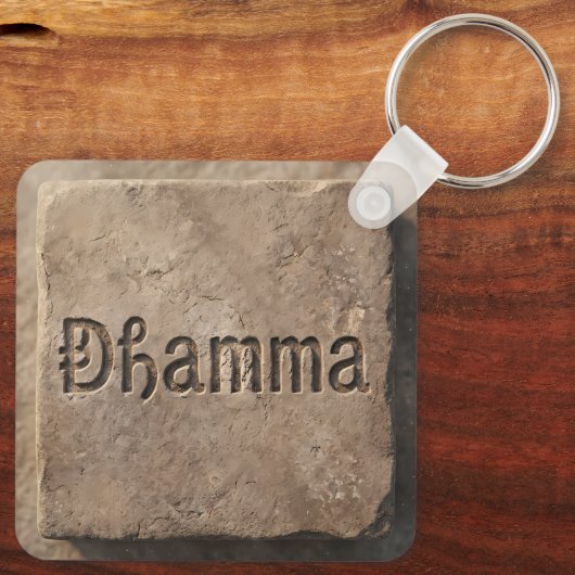 Oude Dhamma-steenstructuur sleutelhanger (Achterkant)