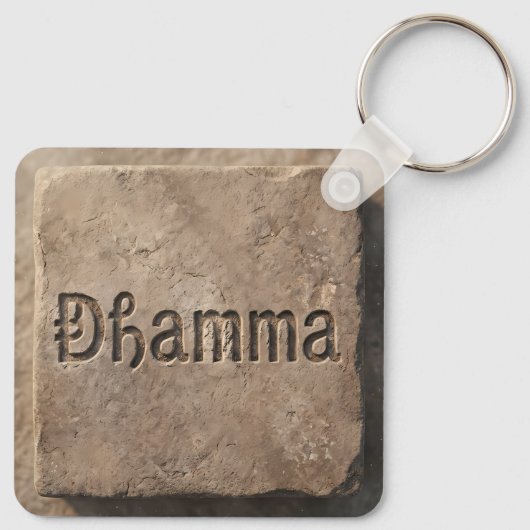 Oude Dhamma-steenstructuur sleutelhanger (Achterkant)