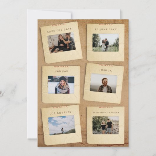 Oude dia's Foto Save The Date (Voorkant)