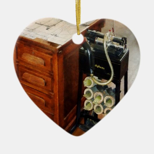 Oude Dictaphone Keramisch Ornament (Voorkant)