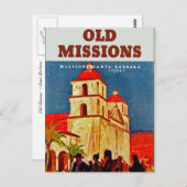 Oude dienstreizen ~ Santa Barbara Briefkaart (Voorkant / Achterkant)