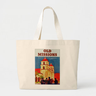 Oude dienstreizen ~ Santa Barbara Grote Tote Bag