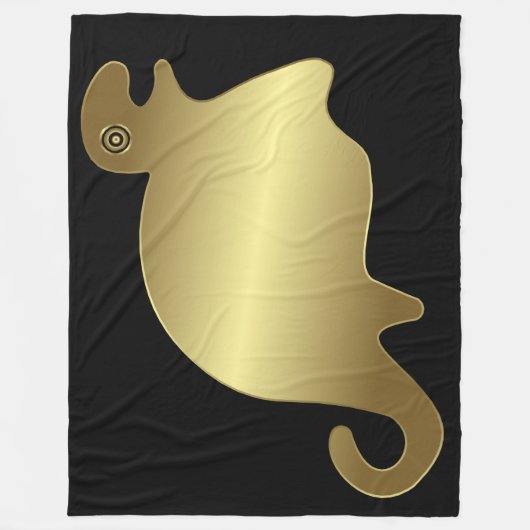 Oude dieren - goudzegel fleece deken (Voorkant)