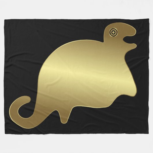 Oude dieren - goudzegel fleece deken (Voorkant (Horizontaal))
