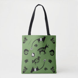 Oude dieren: herten, bijen, vos, enz tote bag