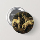 Oude dieren, jachthonden in het bos ronde button 5,7 cm (Voorkant /achterkant)