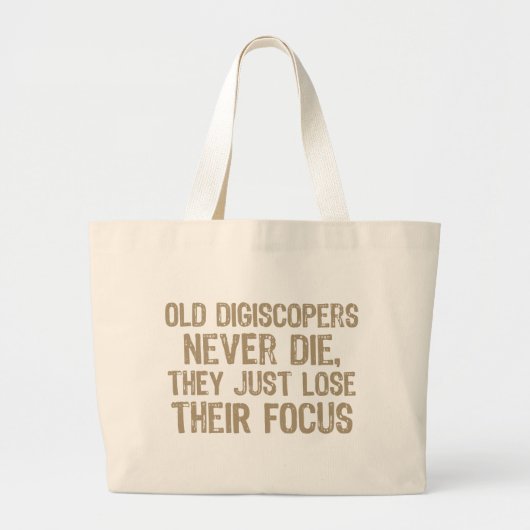 Oude Digiscopers sterven nooit Grote Tote Bag (Voorkant)