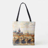 Oude digitale historische binnenstad Praag. Tote Bag (Achterkant)