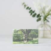 Oude dikke eikenboom visitekaartje (Staand voorkant)