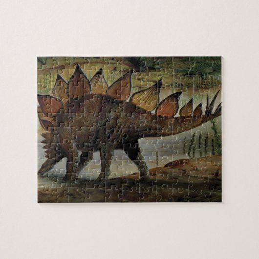 Oude dinosauriërs, Stegosaurus, Staart met stekels Legpuzzel (Horizontaal)