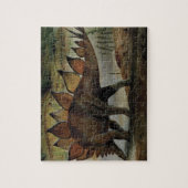 Oude dinosauriërs, Stegosaurus, Staart met stekels Legpuzzel (Verticaal)