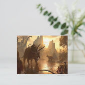 oude dinosaurus briefkaart (Staand voorkant)