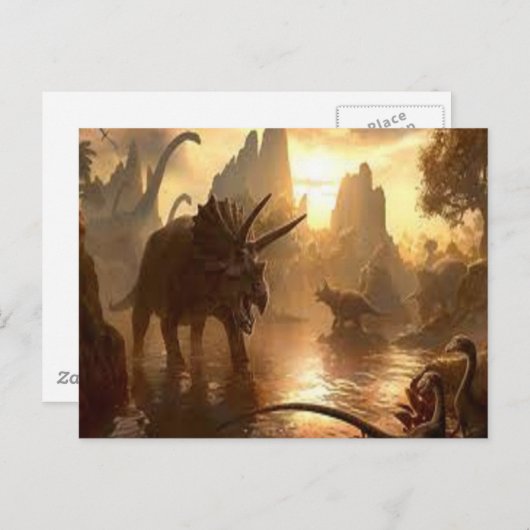 oude dinosaurus briefkaart (Voorkant / Achterkant)