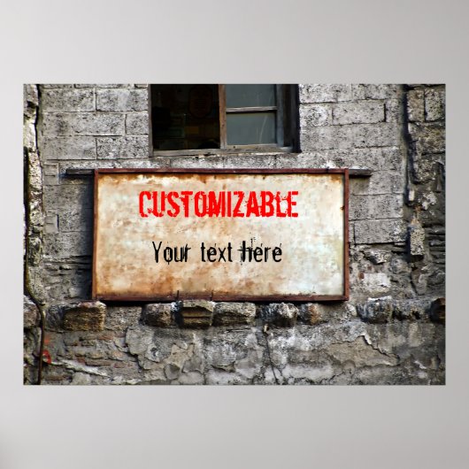 Oude Dirty Sign on Abandoned Building  Poster (Voorkant)