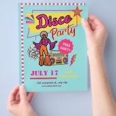 Oude Disco Party Flyer 80s retro Verjaardagsfeestj (Hand)