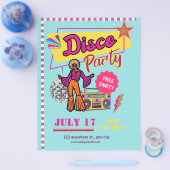 Oude Disco Party Flyer 80s retro Verjaardagsfeestj (Enkel)