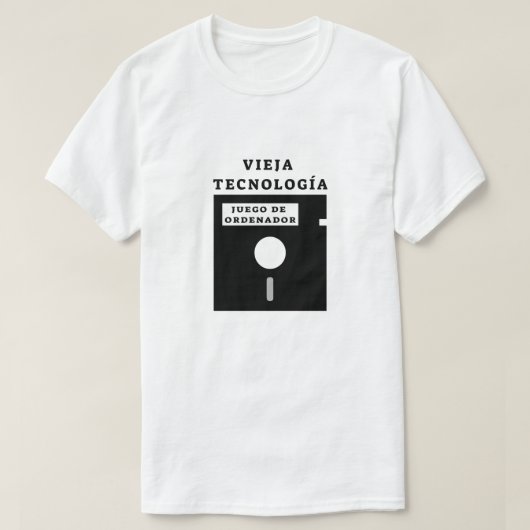 oude diskette en Spaanse tekst: vieja tecnología T-shirt (Design voorkant)