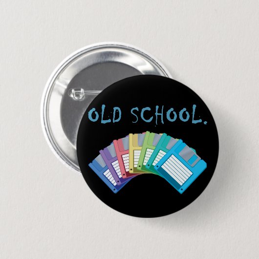 oude diskettes ronde button 5,7 cm (Voorkant /achterkant)