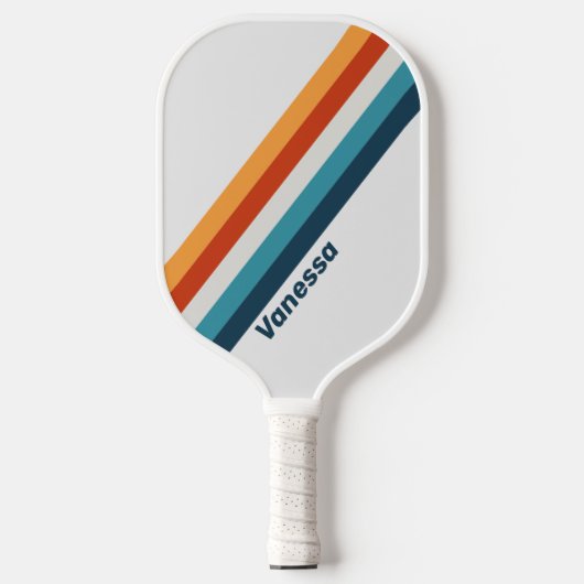 Oude Distel Strepen met Naam Pickleball Paddle (Voorkant)