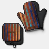 Oude Dock Treasures Pottenlegger / Metaal Ovenwant & Pannenlap Set (Voorkant / Achterkant)