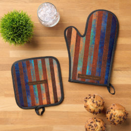 Oude Dock Treasures Pottenlegger / Metaal Ovenwant & Pannenlap Set