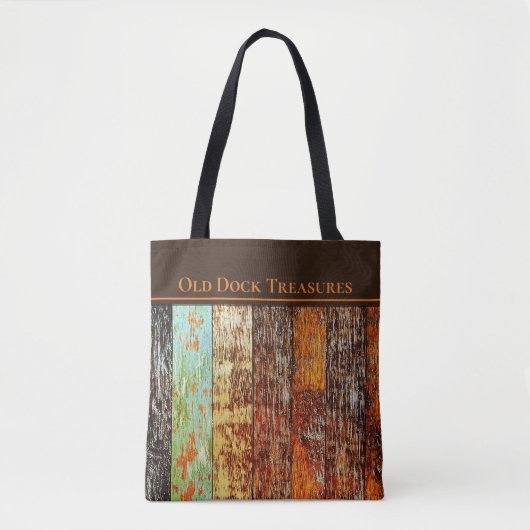 Oude Dock Treasures Tote Bag. Door de zee getekend Bag (Voorkant)