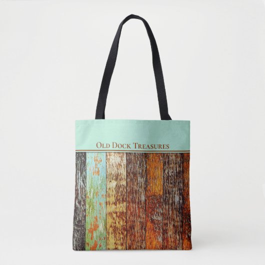Oude Dock Treasures Tote Tas. Door de zee getekend Bag (Voorkant)