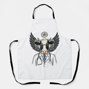 Oude Dokter Koe Vector T-shirt Ontwerp_1 Schort