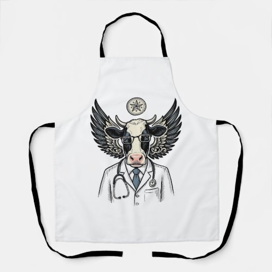 Oude Dokter Koe Vector T-shirt Ontwerp_1 Schort (Voorkant)