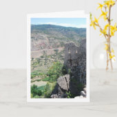 Oude Domeño-kasteel, Valencia, Spanje, Spaans Kaart (Gele Bloem)