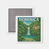 Oude Dominica Caraïben Reisposter Magneet (Voorkant / Achterkant)