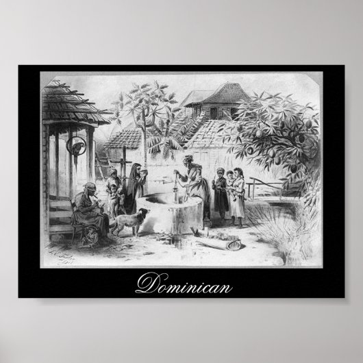 Oude Dominicaanse Republiek Schilderen ongeveer 18 Poster (Voorkant)