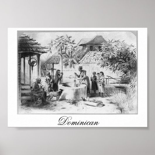 Oude Dominicaanse Republiek Schilderen ongeveer 18 Poster (Voorkant)
