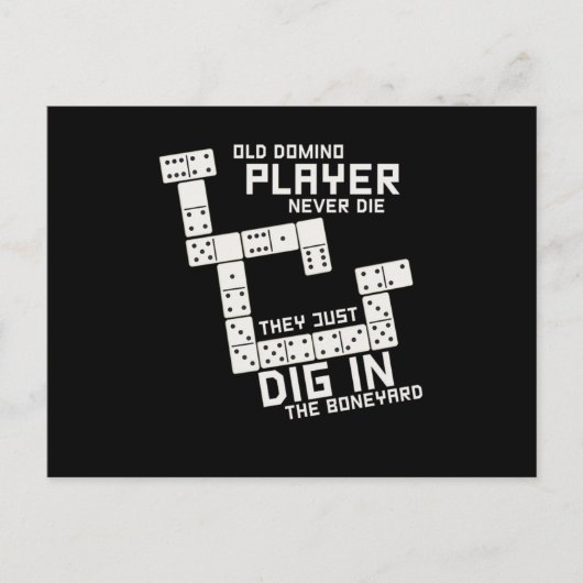 Oude Domino Player Dominoes Tiles Puzzler Game Gif Briefkaart (Voorkant)