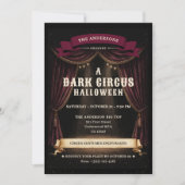 Oude donkere circus Halloween-feest Kaart (Voorkant)