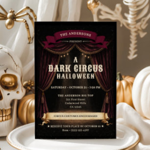 Oude donkere circus Halloween-feest Kaart