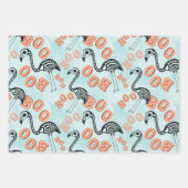 Oude donkere gotische flamingo skelet Halloween Inpakpapier Vel (Voorkant 2)