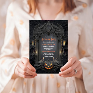 Oude donkere gotische volwassenen Halloween-kostuu Kaart