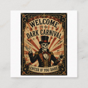 Oude donkere kermis Halloween-feestdesign Vierkante Visitekaartje